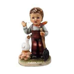 Vintage Ucagco Ceramics Japan Boy with Fork Figurine